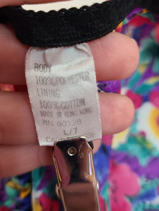 Vintage Silky Satin Vivid Colorful Floral Print String Bikini Panty Size Lg - Picture 5 of 5